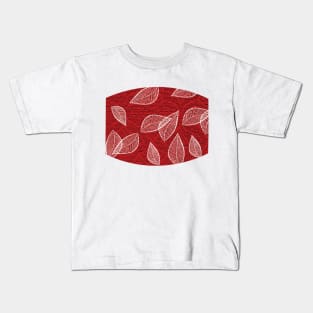 Retro Red Leaves Kids T-Shirt